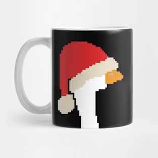 Pixelart Christmas Goose in Santa Hat Mug